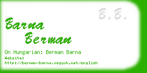 barna berman business card